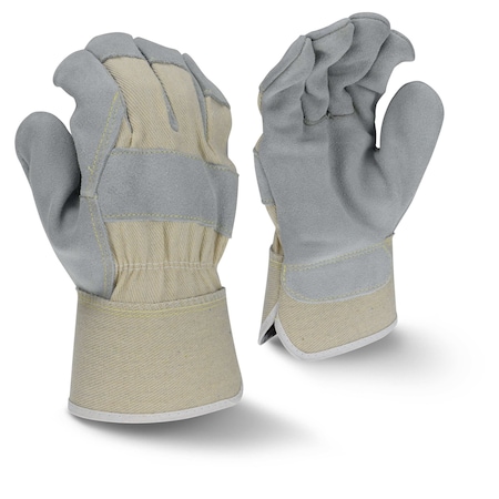 Radians Leather Glove, Leather, Gray, L, 1 PR RWG3400WL